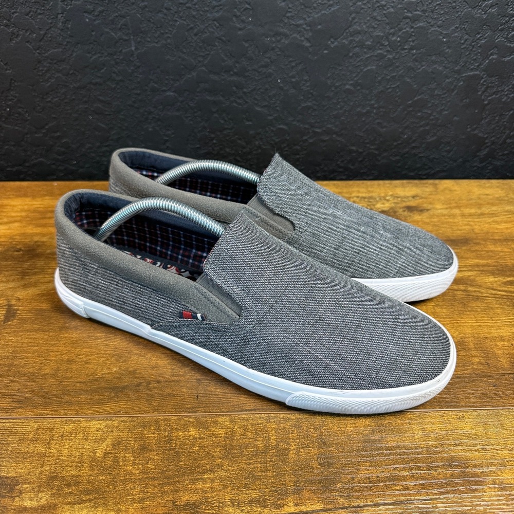 Ben Sherman BNM00104 Grey Textile Slip On Sneakers Mens Size 10 US